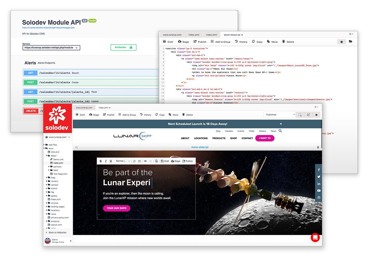 screenshot of Solodev CMS